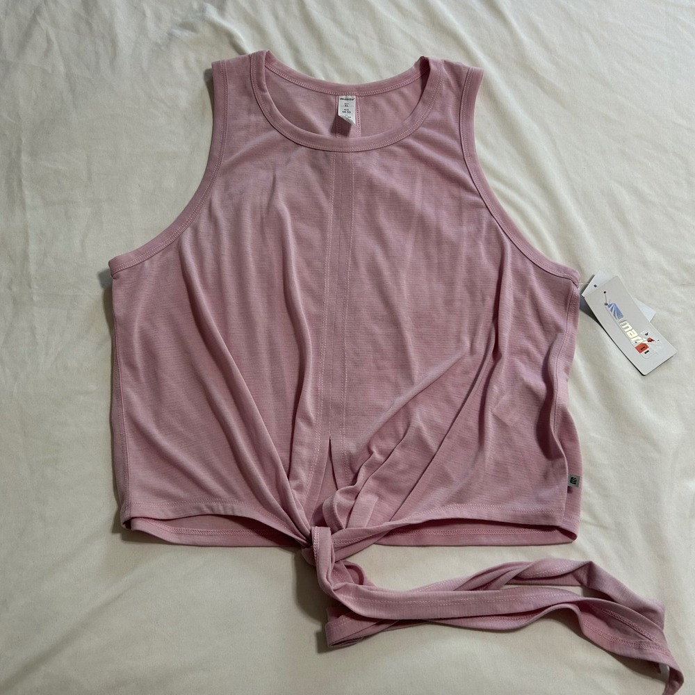 Marika‎ Womens XL Fragrant Lilac Front Tie Activewear Tank Top MLT4731A NWT